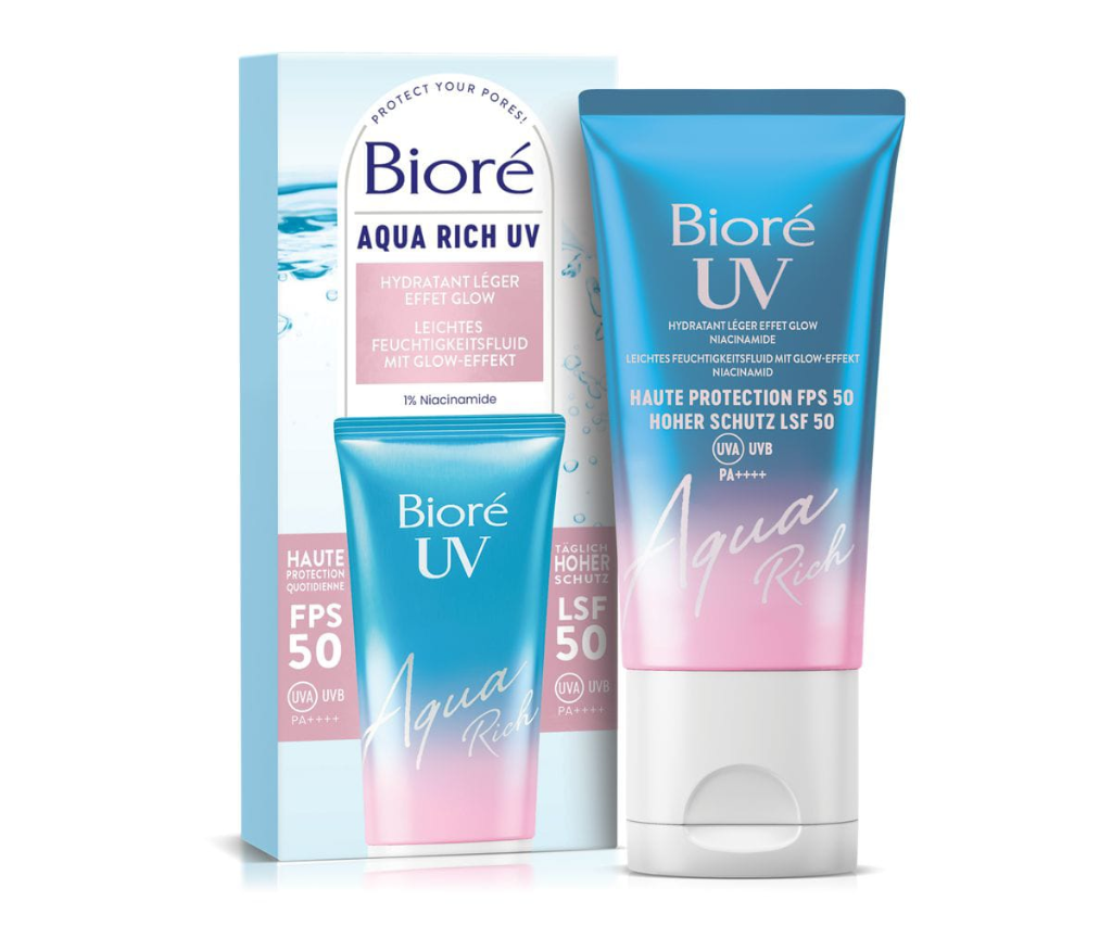 Bioré Aqua Rich UV Hydratant Léger Effet Glow SPF 50