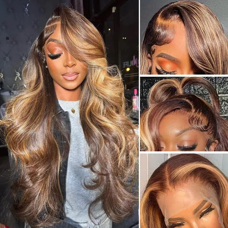 Highlighted Honey Blonde Wig
